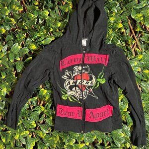 Y2K Glamhead 2000's Love Will Tear Us Apart Zip Up Hoodie Fits size like S